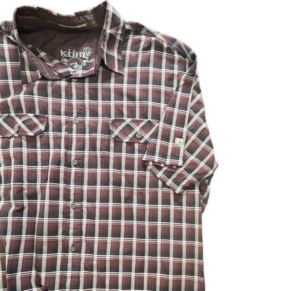 KUHL Plaid Short Sleeved Button Down Shirt size XL